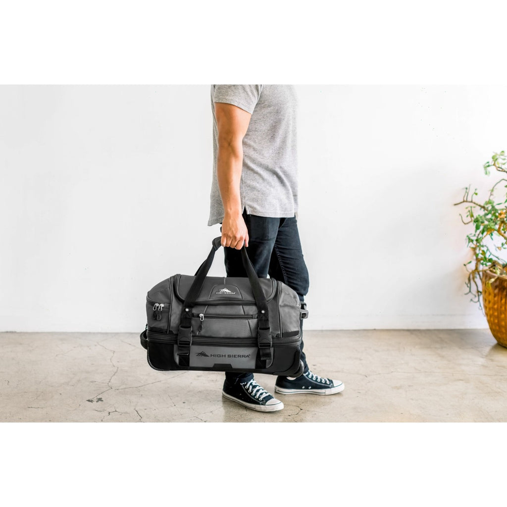 High Sierra Fairlead Drop Bottom Wheeled Duffel, 22 Inches Transfer - Mercury/Black - View 13