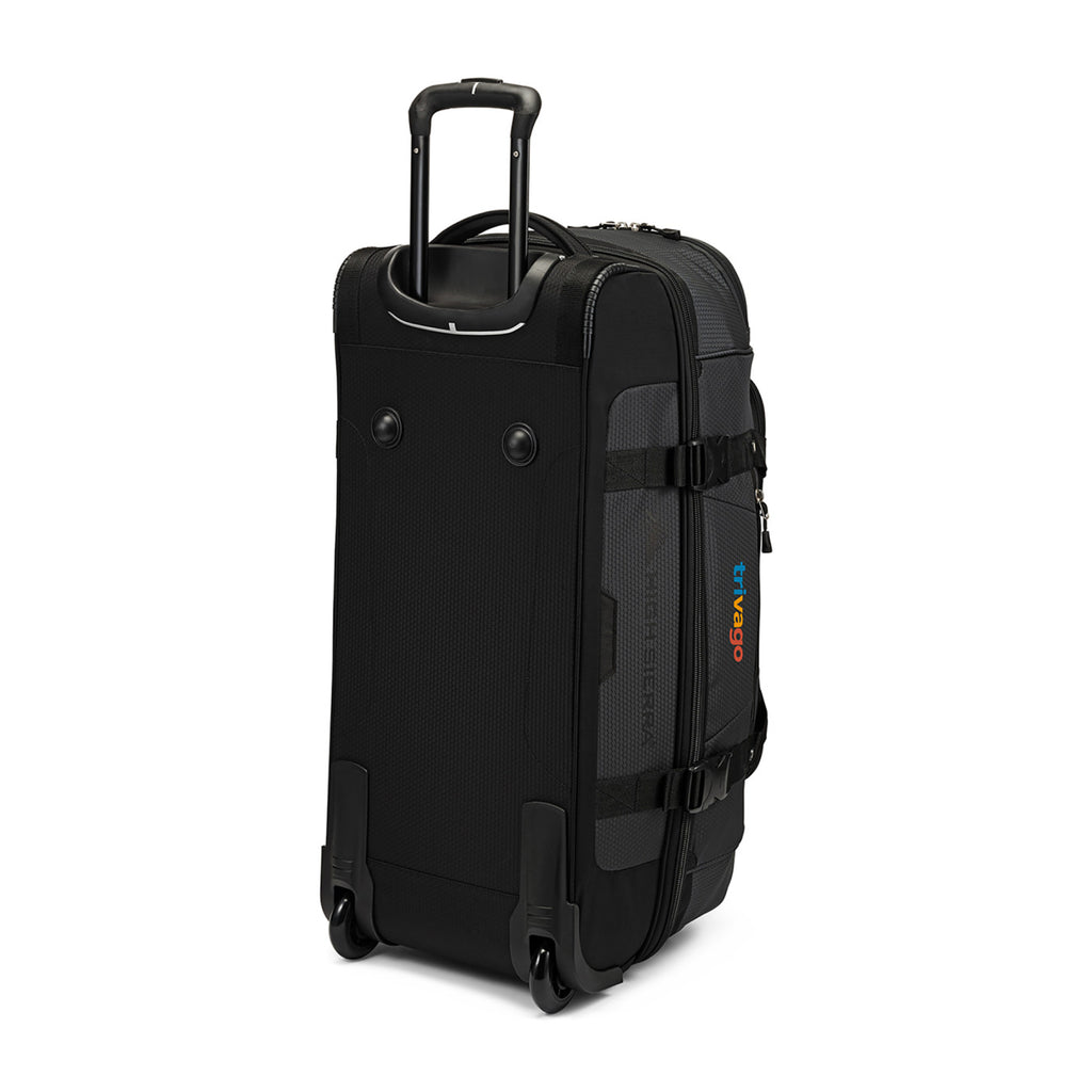 High Sierra Fairlead Drop Bottom Wheeled Duffel, 28 Inches Embroidery - Mercury/Black - View 8
