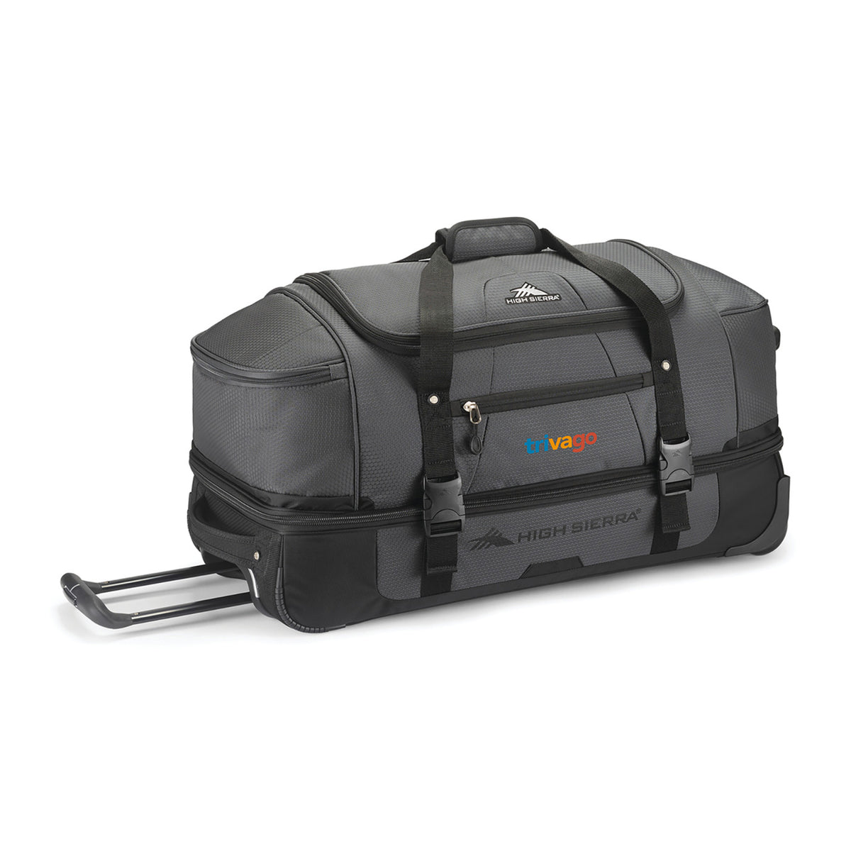 High Sierra Fairlead Drop Bottom Wheeled Duffel, 28 Inches Transfer - Mercury/Black - View 1