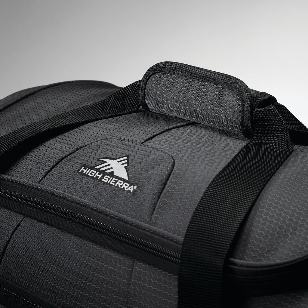 High Sierra Fairlead Drop Bottom Wheeled Duffel, 34 Inches Embroidery - Mercury/Black - View 10