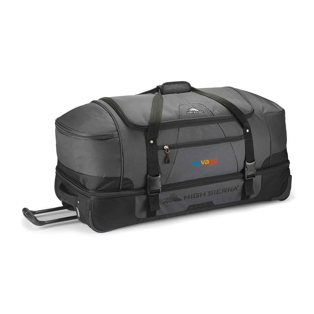 High Sierra Fairlead Drop Bottom Wheeled Duffel, 34 Inches Transfer - Mercury/Black - View 1