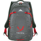 High Sierra Fallout Laptop Backpack, 17 Inch Embroidery - Gray - Front