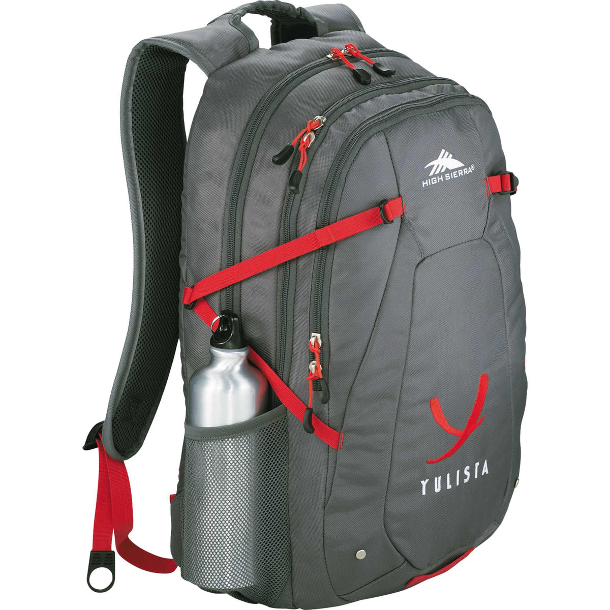 High Sierra Fallout Laptop Backpack, 17 Inch Embroidery - Gray - Photo 2