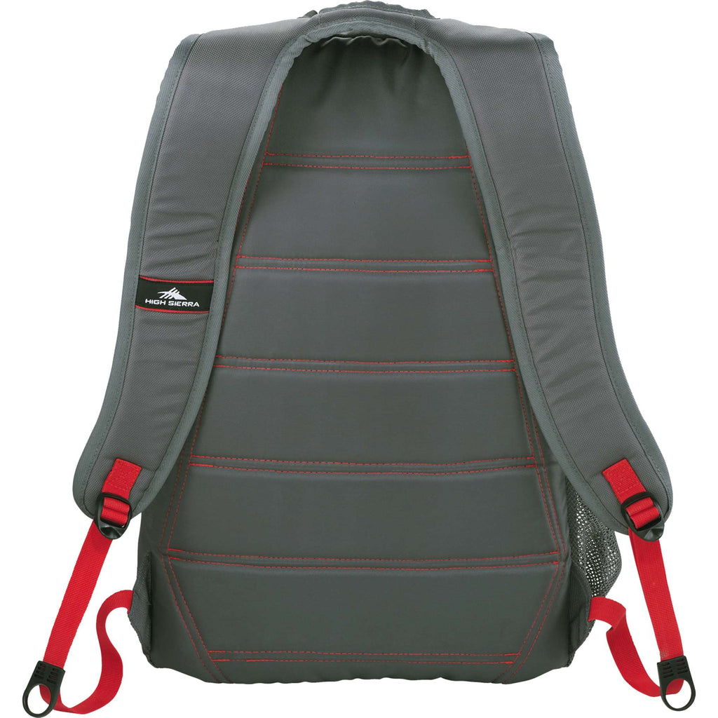 High Sierra Fallout Laptop Backpack, 17 Inch Transfer - Gray - Back