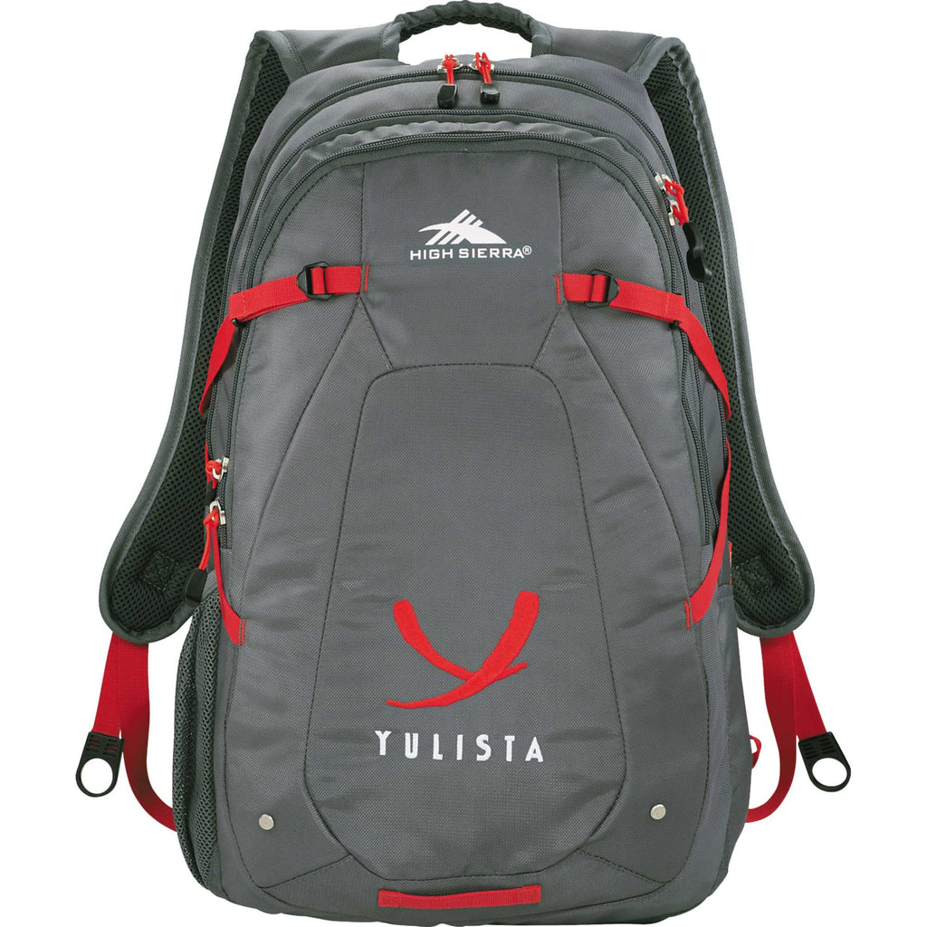 High Sierra Fallout Laptop Backpack, 17 Inch Transfer - Gray - Front