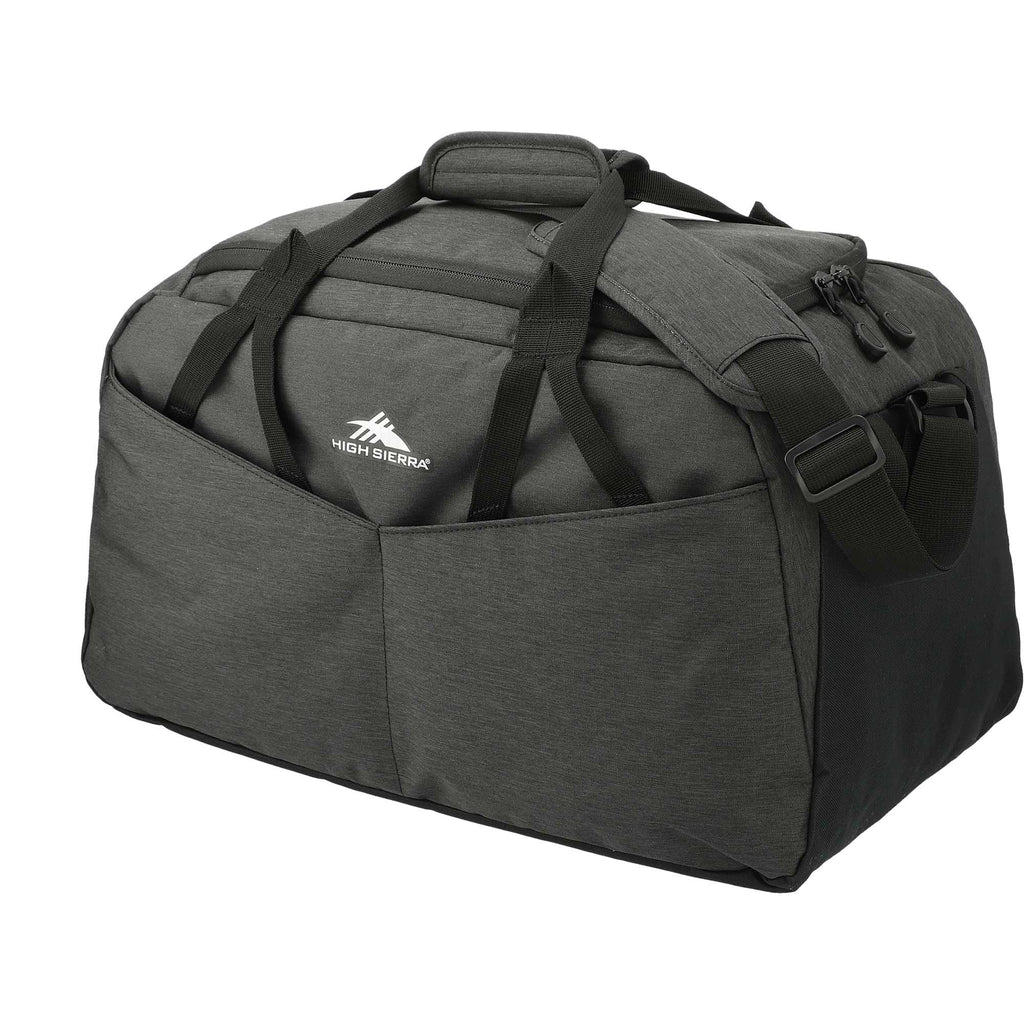 High Sierra Forester Duffel Bag in Recycled PET, 22 Inches Transfer - Graphite - Left Angle 2