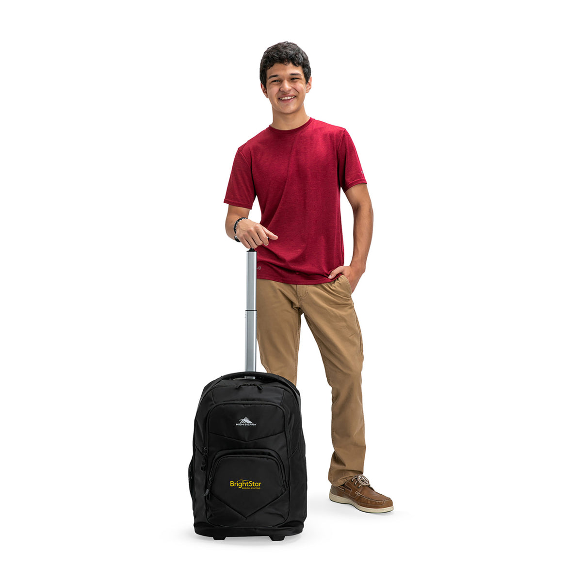 High Sierra Freewheel Pro Rolling Laptop Backpack, 15 Inch Embroidery - Black - View 5