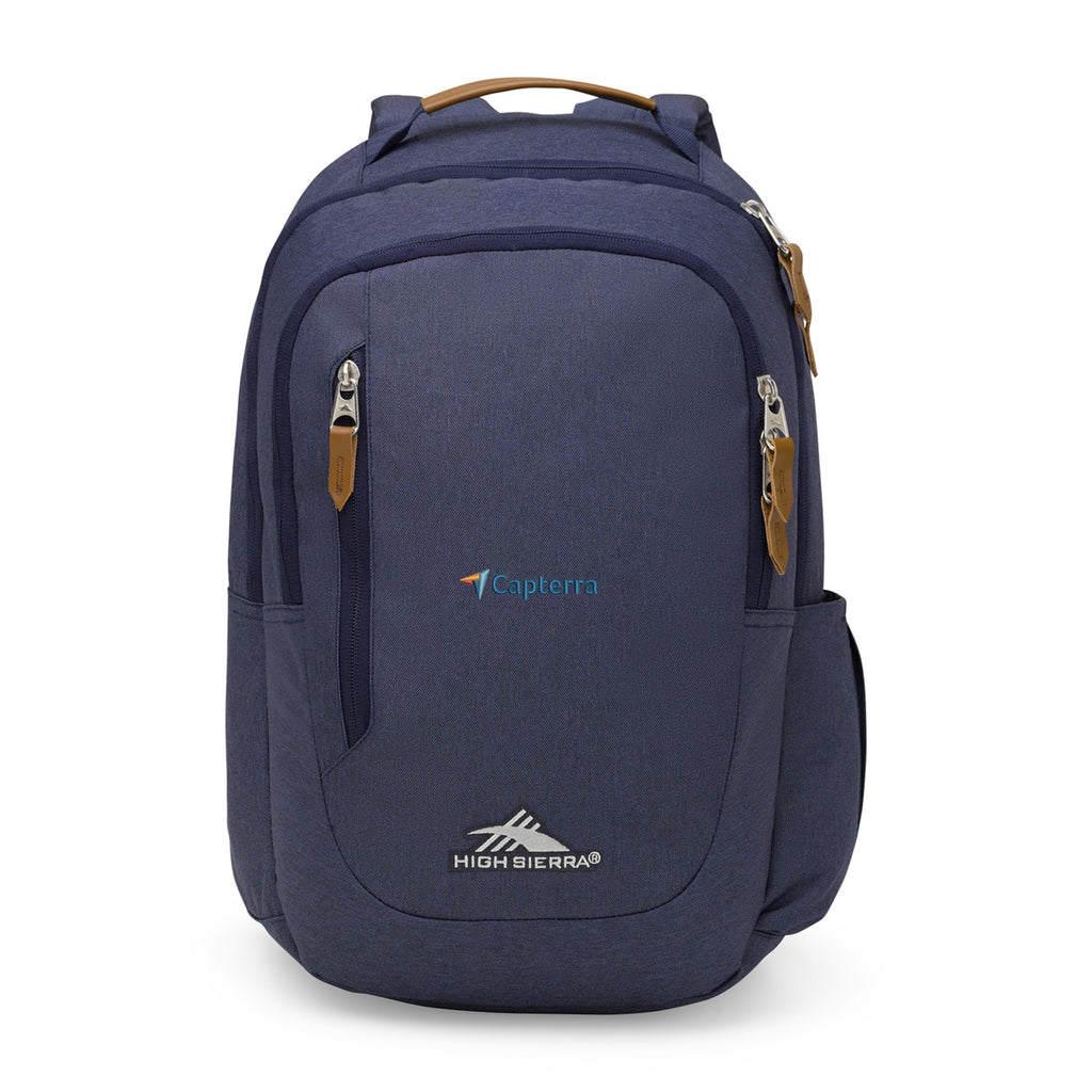 High Sierra Haidan Laptop Backpack with Tablet Sleeve Embroidery - Navy Heather - View 1
