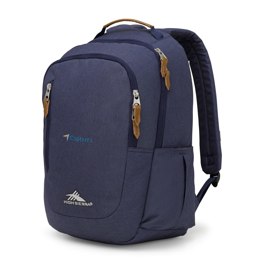 High Sierra Haidan Laptop Backpack with Tablet Sleeve Embroidery - Navy Heather - View 3