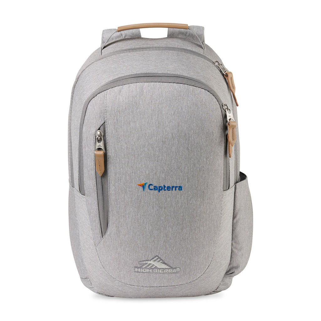 High Sierra Haidan Laptop Backpack with Tablet Sleeve - Light Grey Heather - View 1