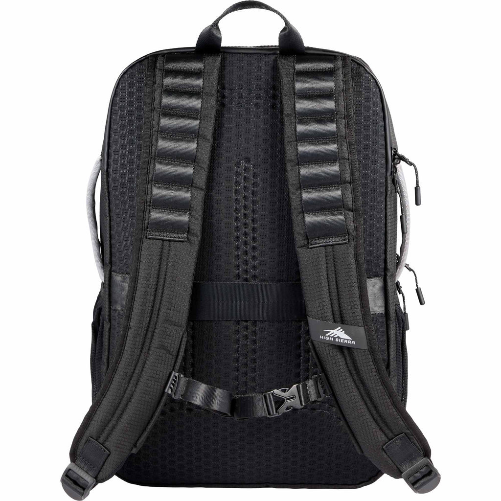 High Sierra Hi-Life 3 in 1 Convertible Backpack, 26.9L Transfer - Black - Back