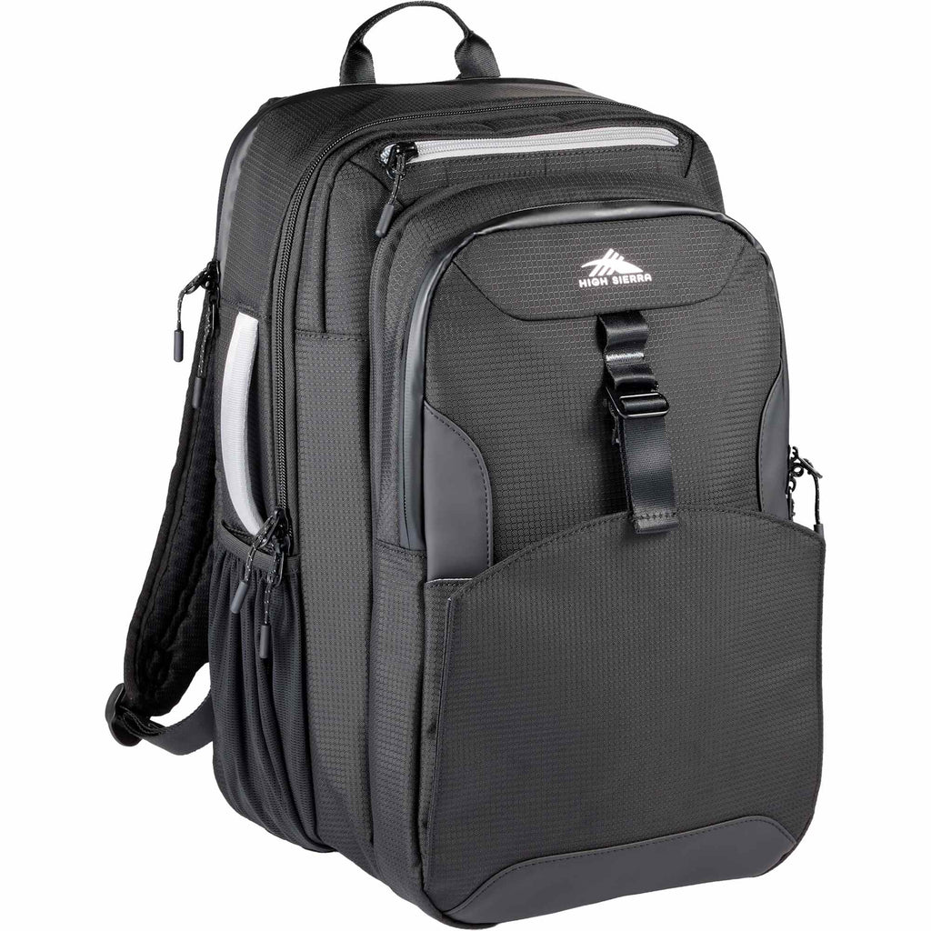 High Sierra Hi-Life 3 in 1 Convertible Backpack, 26.9L Transfer - Black - Right Angle