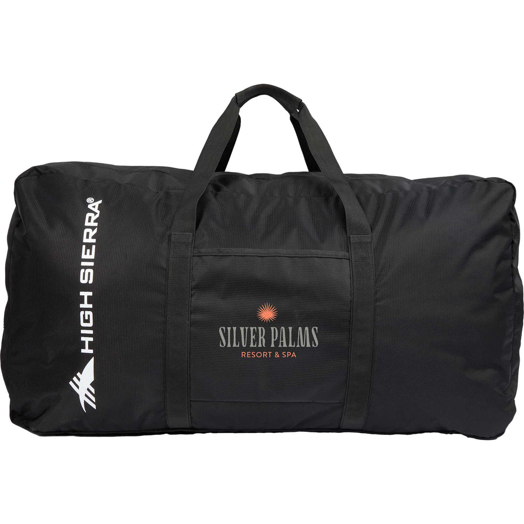 High Sierra Hi-Ton Lightweight Duffel Bag in Recycled Polyester Embroidery - Black - Front