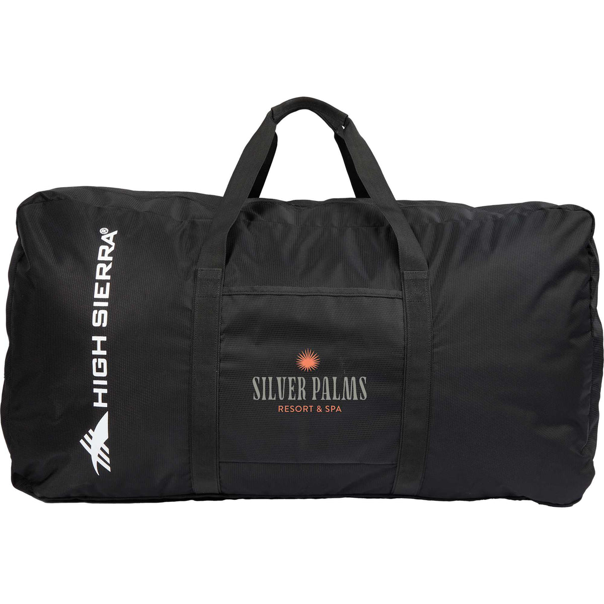 High Sierra Hi-Ton Lightweight Duffel Bag in Recycled Polyester Embroidery - Black - Front
