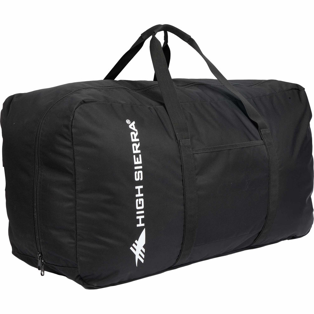 High Sierra Hi-Ton Lightweight Duffel Bag in Recycled Polyester Embroidery - Black - Right Angle