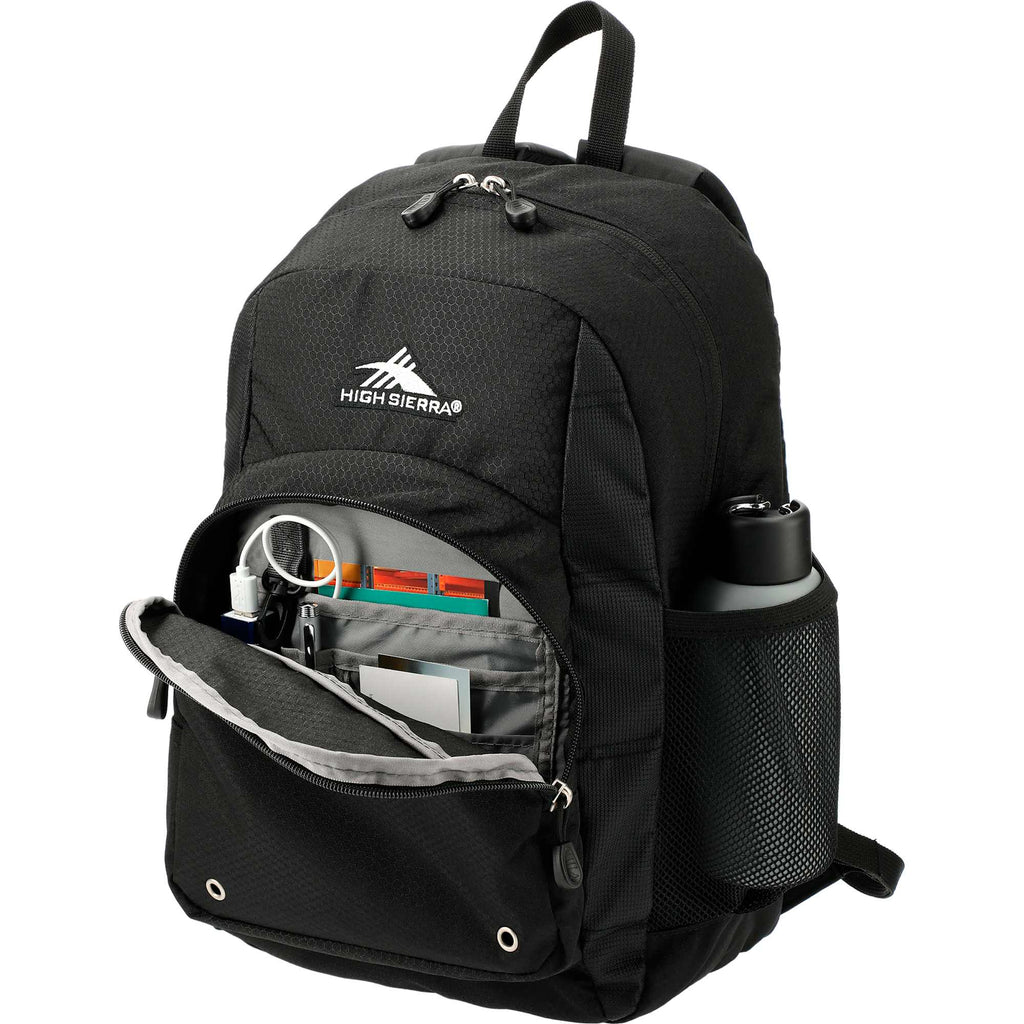 High Sierra Impact Backpack in Duralite Transfer - Black - Left Angle