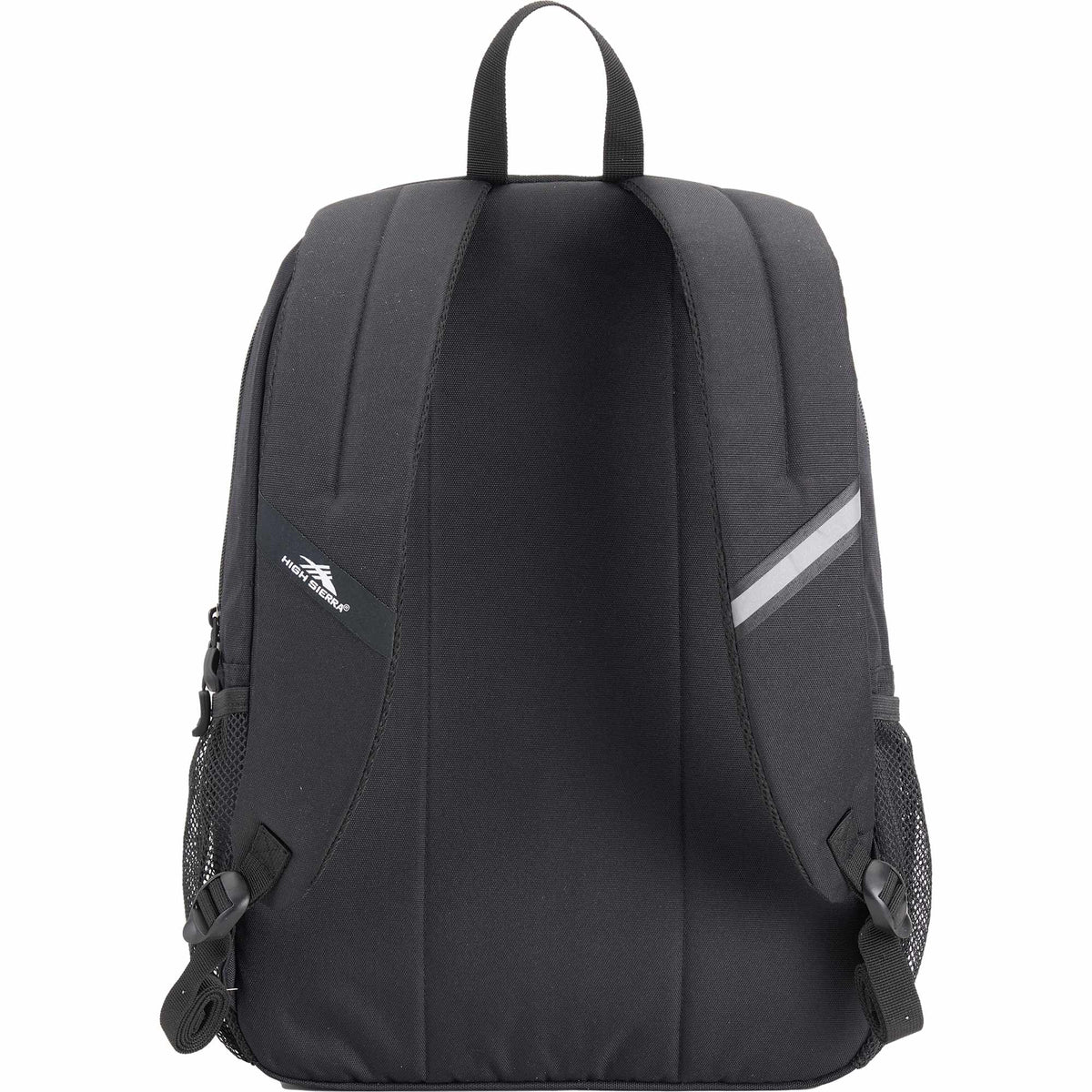 High Sierra Inhibit Recycled Laptop Backpack, 15 Inch Embroidery - Black - Back
