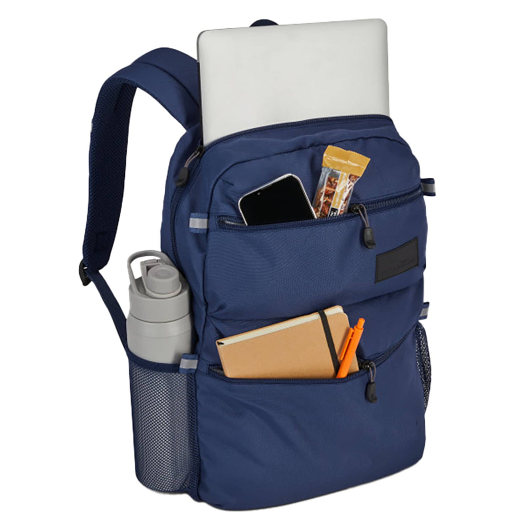 High Sierra Inhibit Recycled Laptop Backpack, 15 Inch Transfer - Navy - Right Angle 2