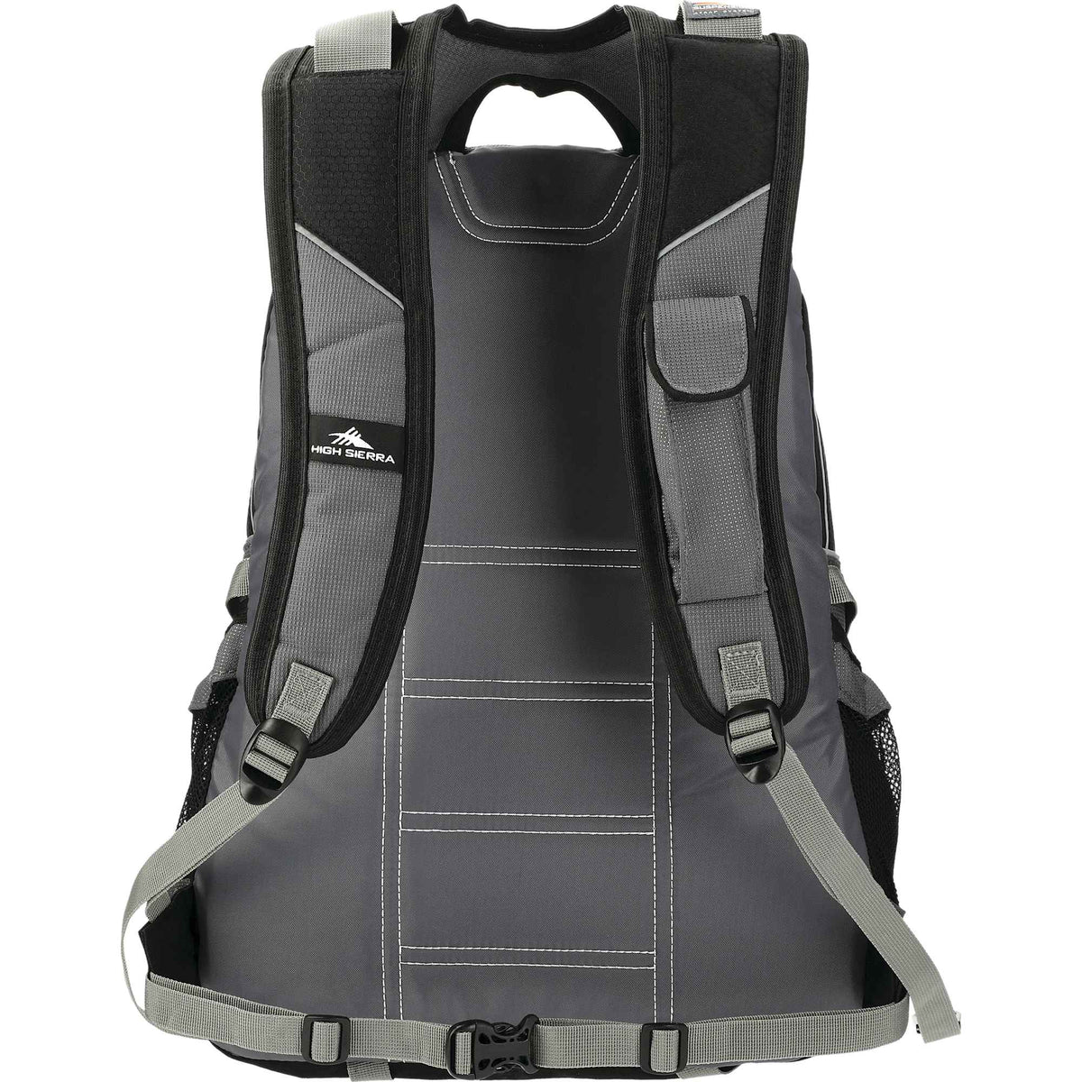 High Sierra Loop Backpack with Waist Belt Embroidery - Black - Back