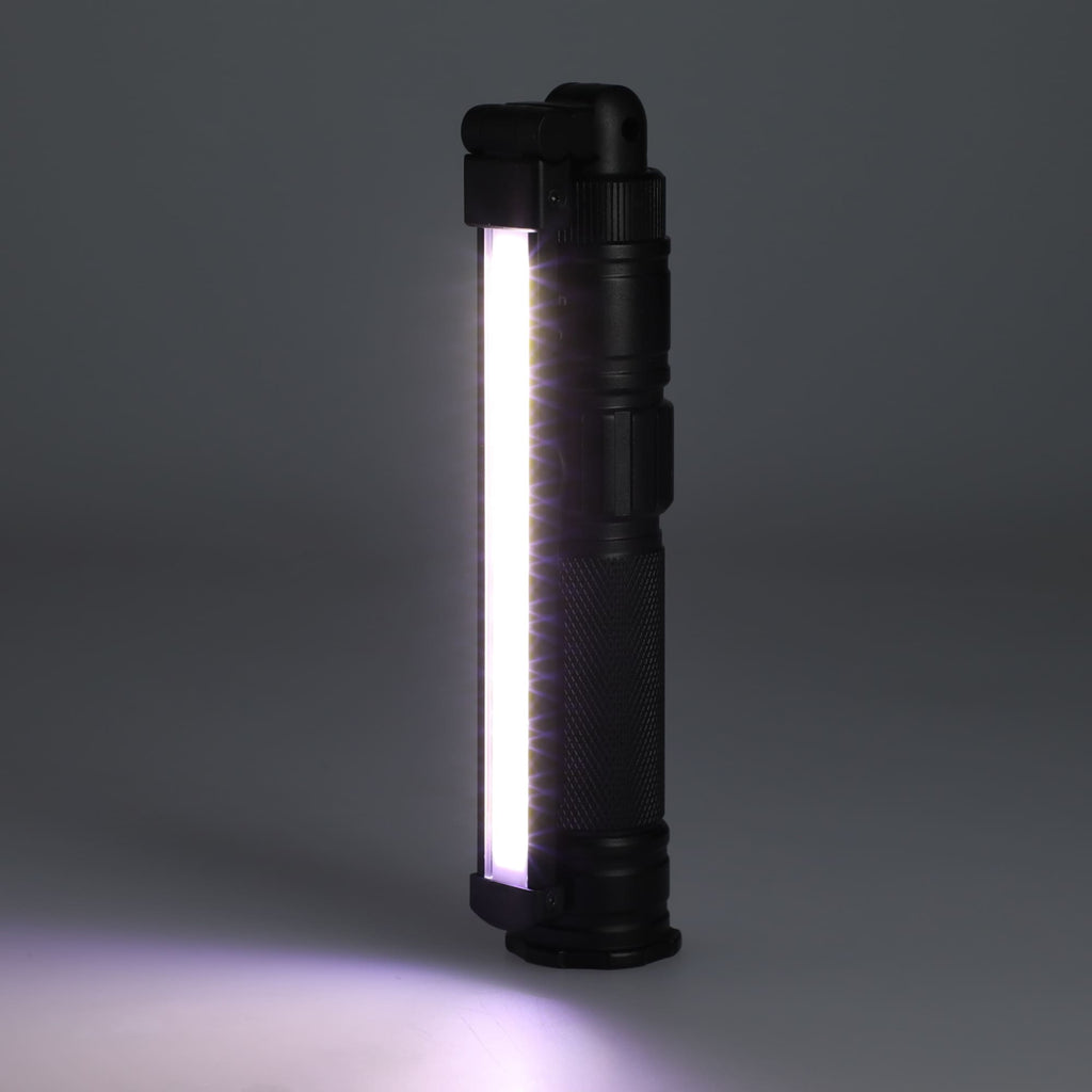 High Sierra Magnetic COB Work Light in Recycled Aluminum Laser Engraving - Black - Left Angle 4