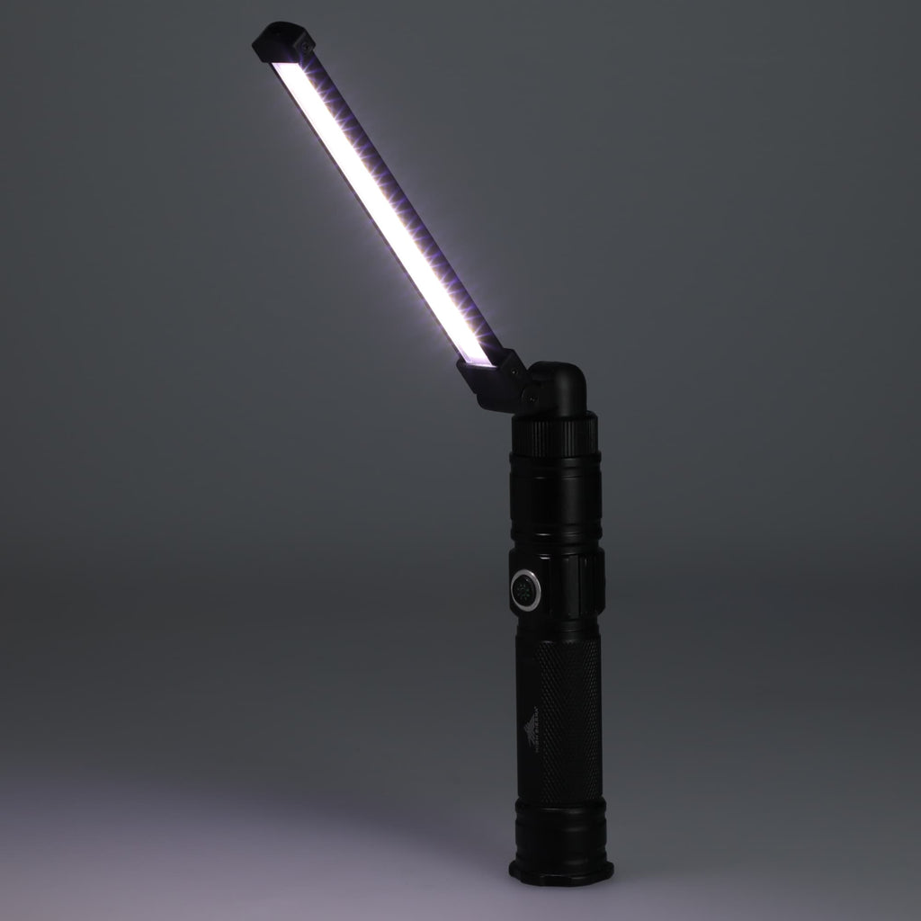 High Sierra Magnetic COB Work Light in Recycled Aluminum Laser Engraving - Black - Left Angle