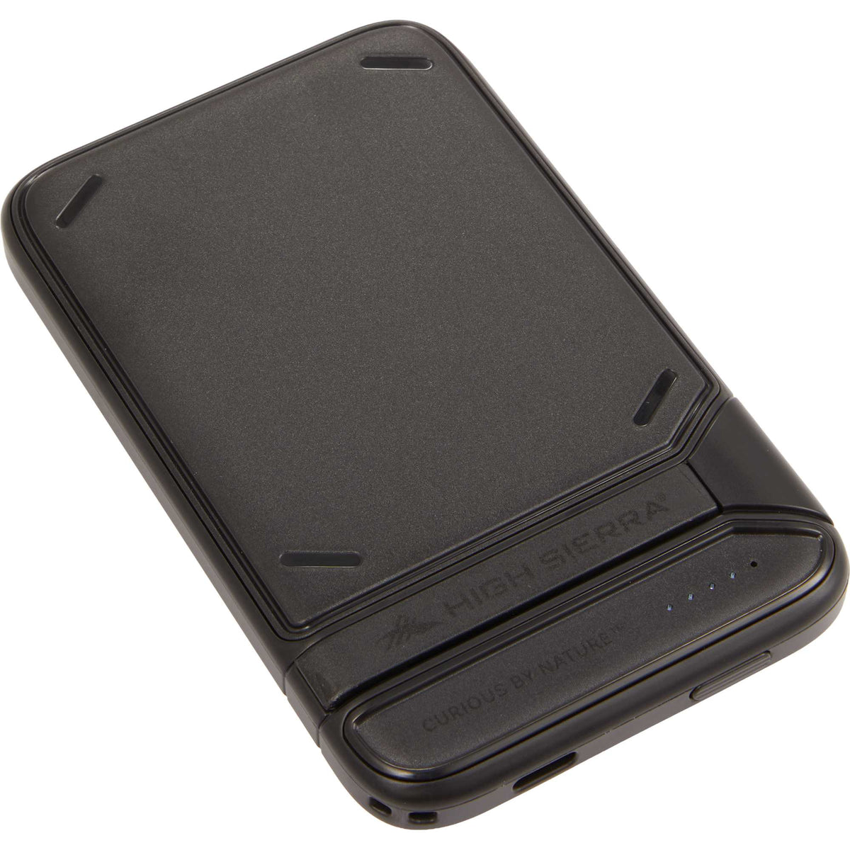 High Sierra MagStand Wireless Power Bank, 5,000 mAh - Black - Right Angle