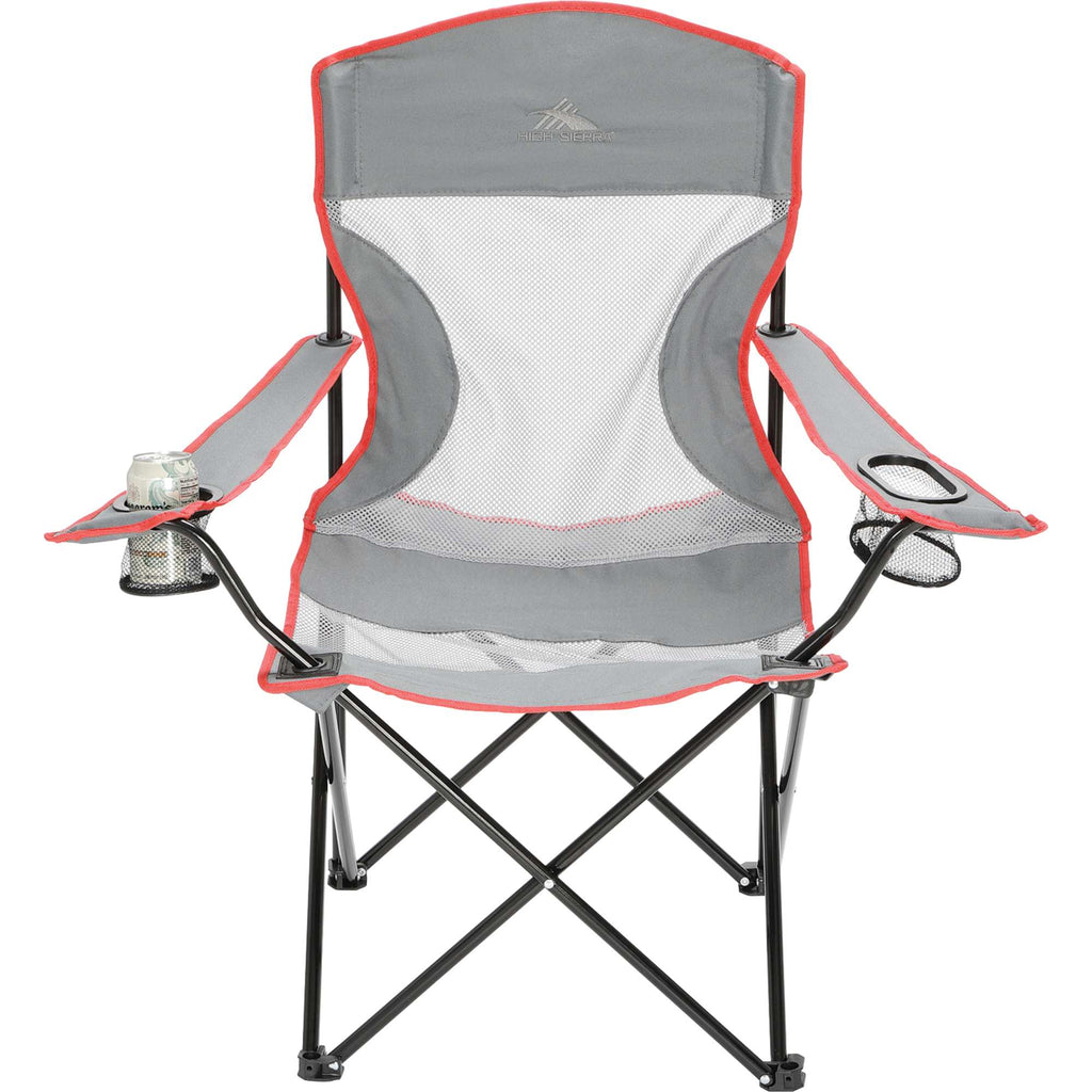 High Sierra Mesh Camping Chair, 300 lb Capacity Transfer - Gray - Front 2