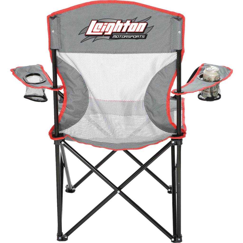 High Sierra Mesh Camping Chair, 300 lb Capacity Transfer - Gray - Front