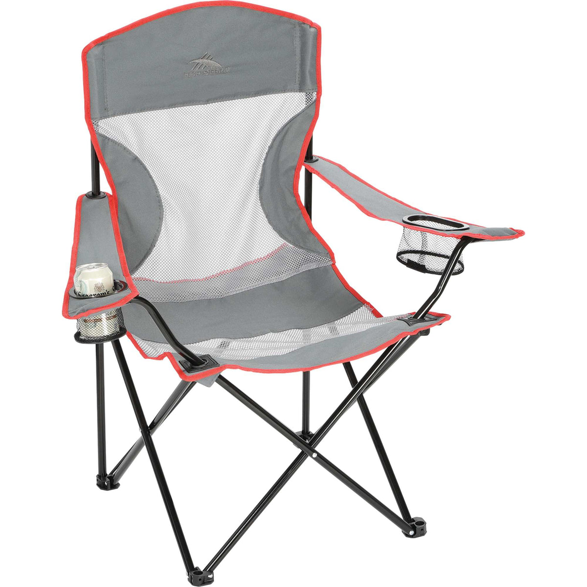 High Sierra Mesh Camping Chair, 300 lb Capacity Transfer - Gray - Photo 2