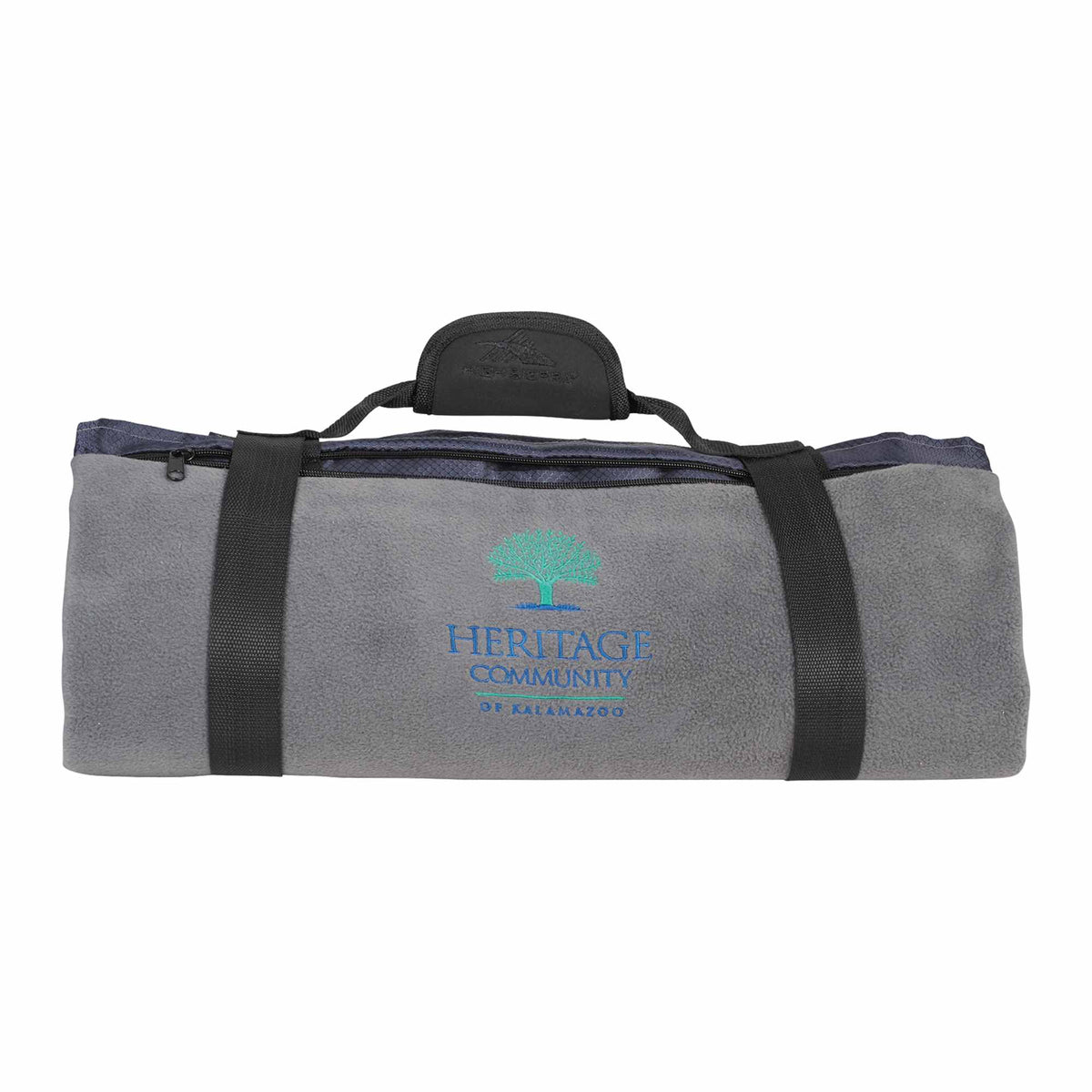High Sierra Oversize Picnic Blanket with Ripstop Back Embroidery - Gray - Front