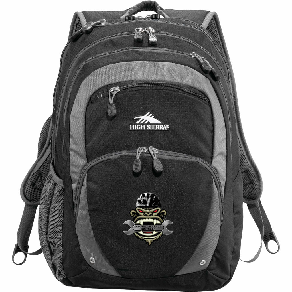 High Sierra Overtime Fly-By Laptop Backpack, 17 Inch Transfer - Black - Front
