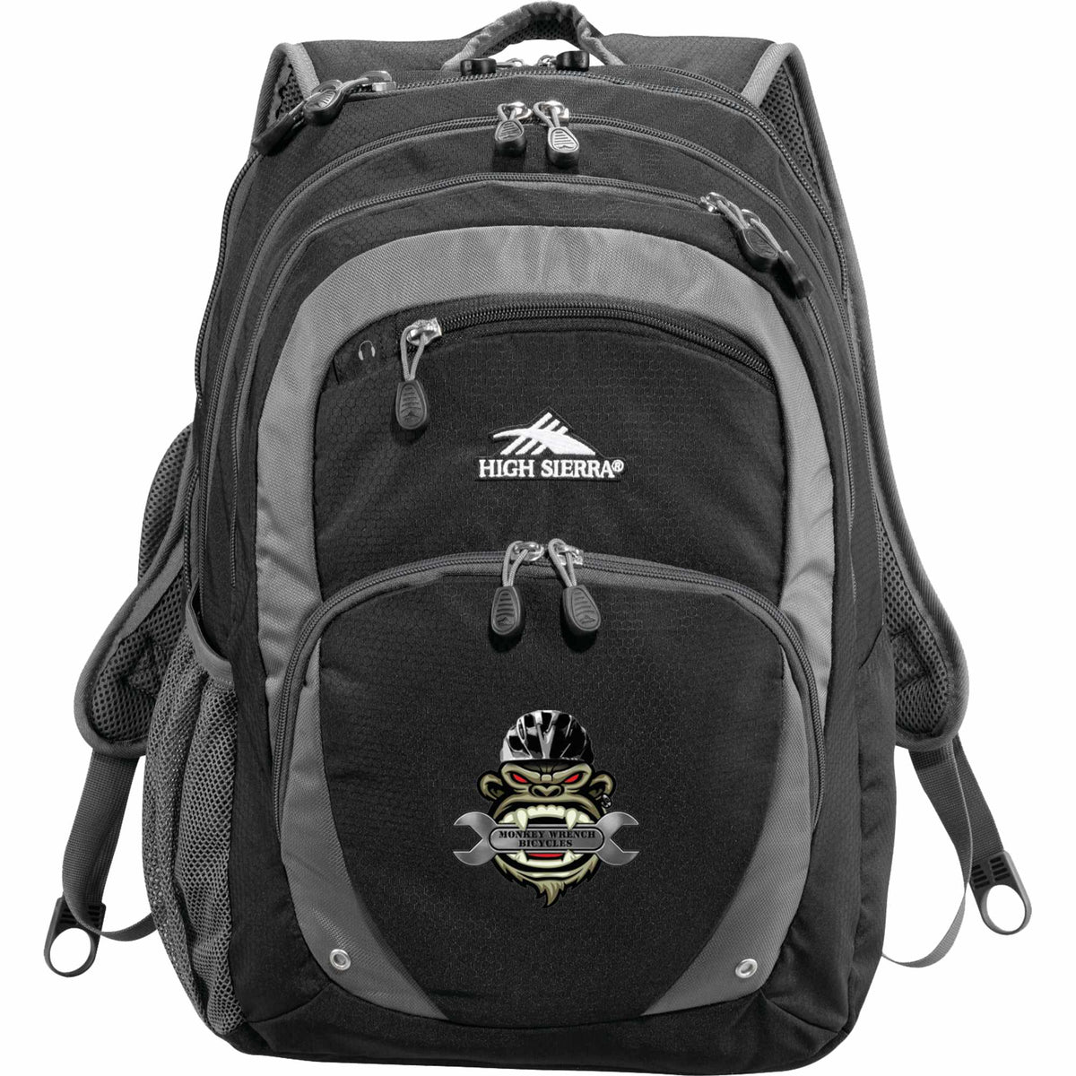High Sierra Overtime Fly-By Laptop Backpack, 17 Inch Transfer - Black - Front