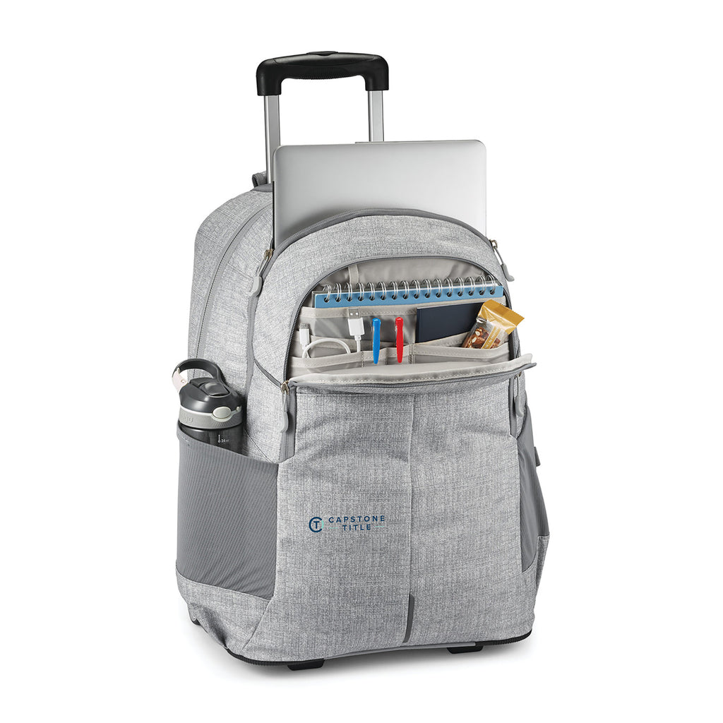 High Sierra Powerglide Pro Rolling Laptop Backpack, 17 Inch Embroidery - Silver Heather - View 6