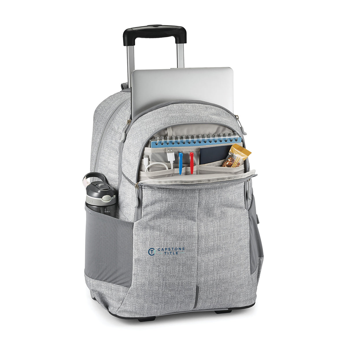 High Sierra Powerglide Pro Rolling Laptop Backpack, 17 Inch Embroidery - Silver Heather - View 6