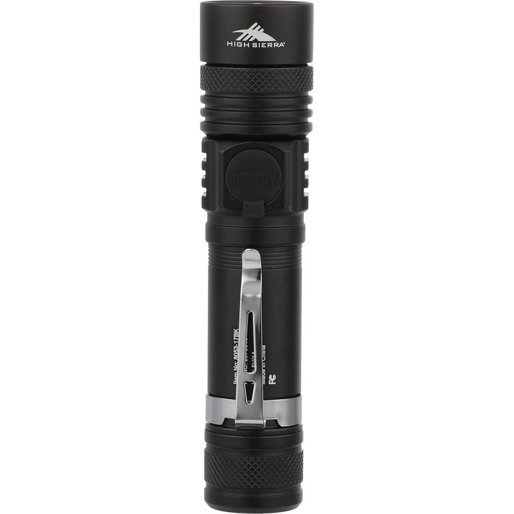 High Sierra Recycled Aluminum Pocket Flashlight, 160 Lumens - Black - Back