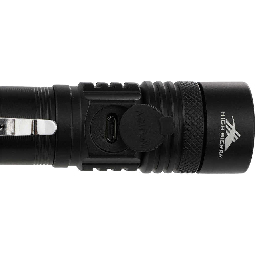 High Sierra Recycled Aluminum Pocket Flashlight, 160 Lumens - Black - Detail