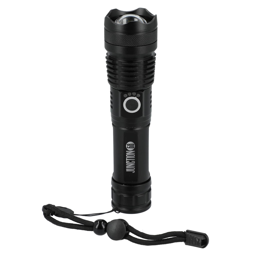 High Sierra Recycled Aluminum Zoom Flashlight, 200 Lumens - Black - Front 2