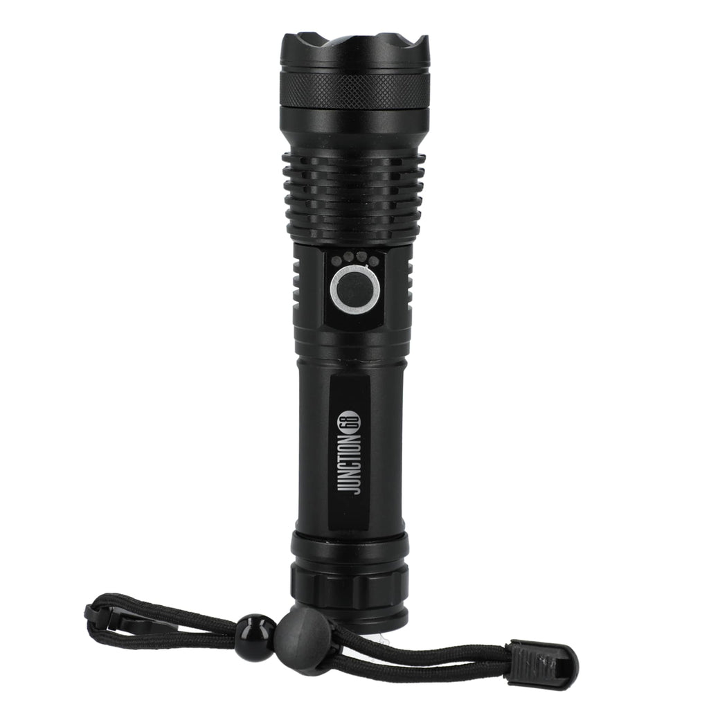 High Sierra Recycled Aluminum Zoom Flashlight, 200 Lumens - Black - Front 3