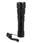 High Sierra Recycled Aluminum Zoom Flashlight, 200 Lumens Laser Engraving - Black - Left Side