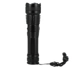 High Sierra Recycled Aluminum Zoom Flashlight, 200 Lumens Laser Engraving - Black - Right Side