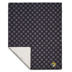 High Sierra Roll-Up Sherpa Blanket, Plaid Embroidery - Gray/Black - Photo 2