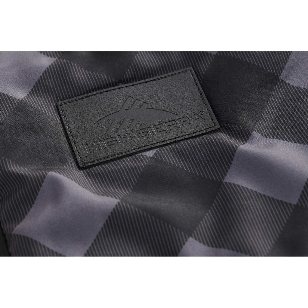 High Sierra Roll-Up Sherpa Blanket, Plaid Embroidery - Gray/Black - Photo 4