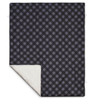 High Sierra Roll-Up Sherpa Blanket, Plaid Embroidery - Gray/Black - Photo 5
