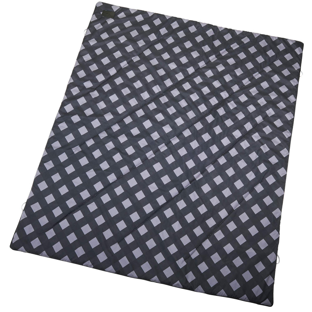 High Sierra Roll-Up Sherpa Blanket, Plaid Embroidery - Gray/Black - Photo 6