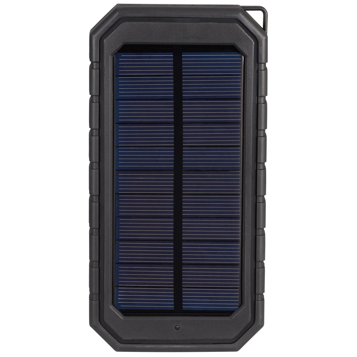 High Sierra Solar Wireless Power Bank with Carabiner, 10,000 mAh - Black - Front 3