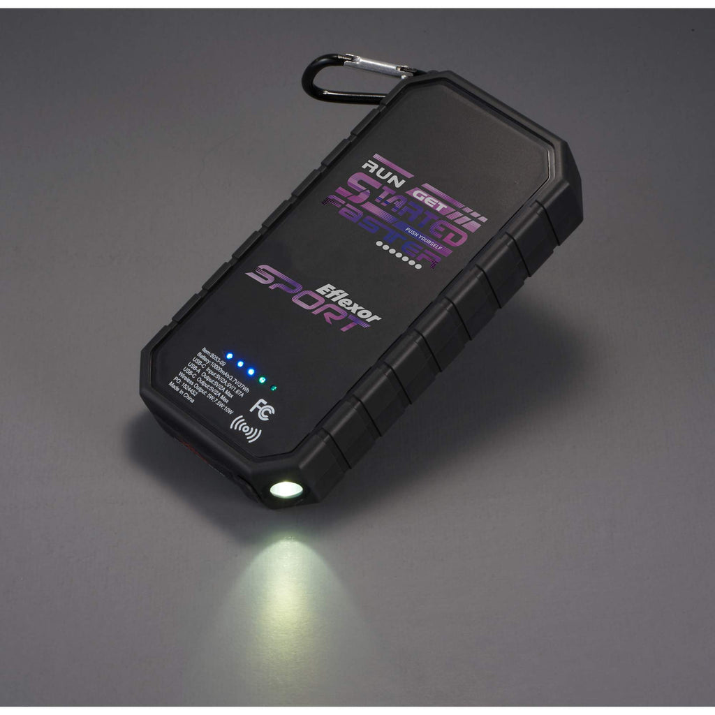 High Sierra Solar Wireless Power Bank with Carabiner, 10,000 mAh - Black - Photo 2