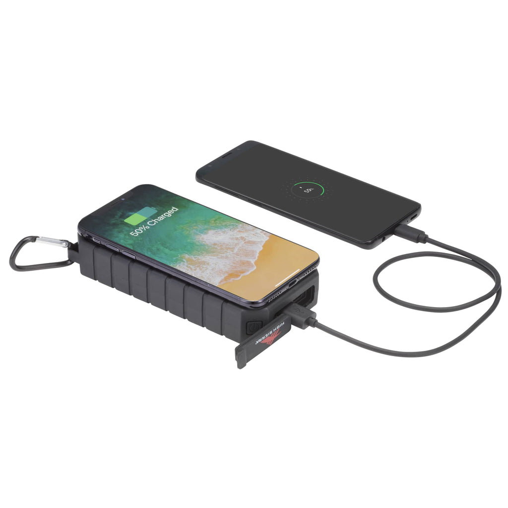 High Sierra Solar Wireless Power Bank with Carabiner, 10,000 mAh - Black - Photo 5