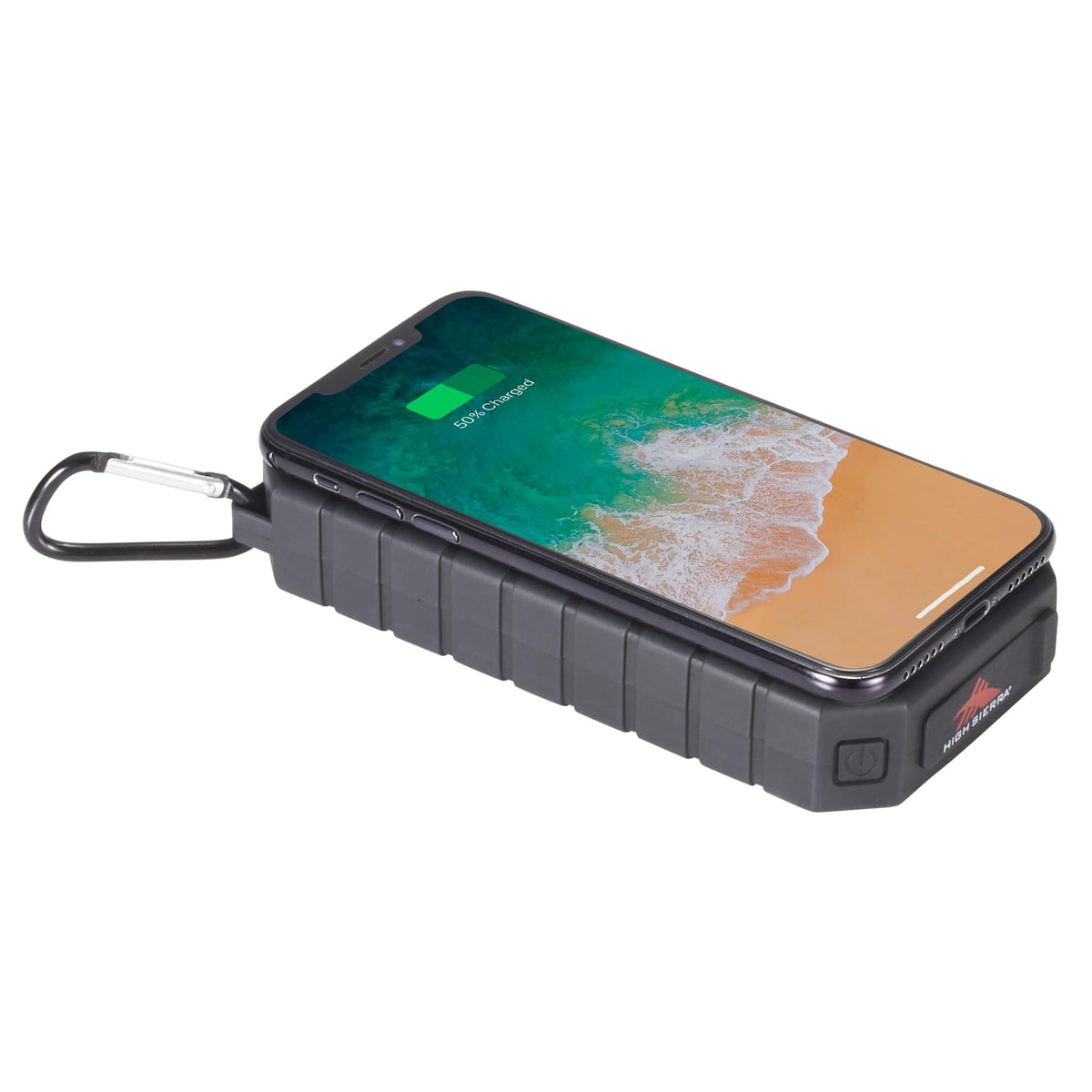 High Sierra Solar Wireless Power Bank with Carabiner, 10,000 mAh - Black - Photo 6
