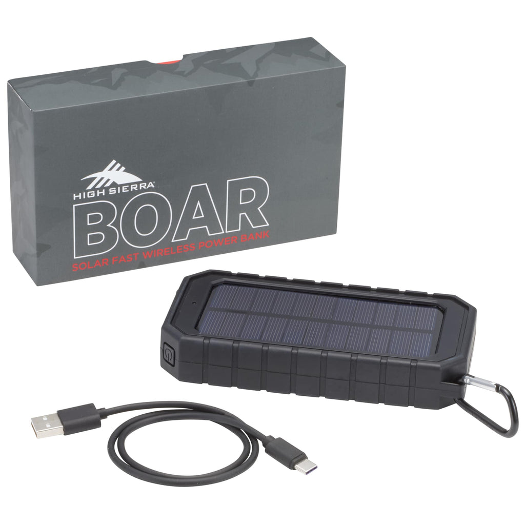High Sierra Solar Wireless Power Bank with Carabiner, 10,000 mAh - Black - Photo 9