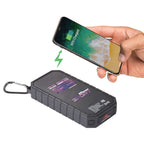 High Sierra Solar Wireless Power Bank with Carabiner, 10,000 mAh - Black - Photo